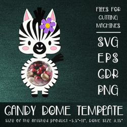 baby zebra -candy dome template-sucker holder