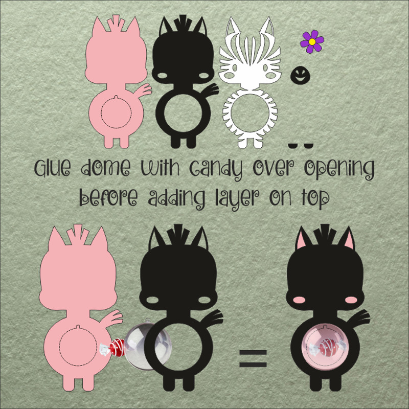 Baby Zebra Candy Dome TemplateSucker Holder 1