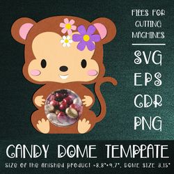 baby monkey -candy dome template-sucker holder