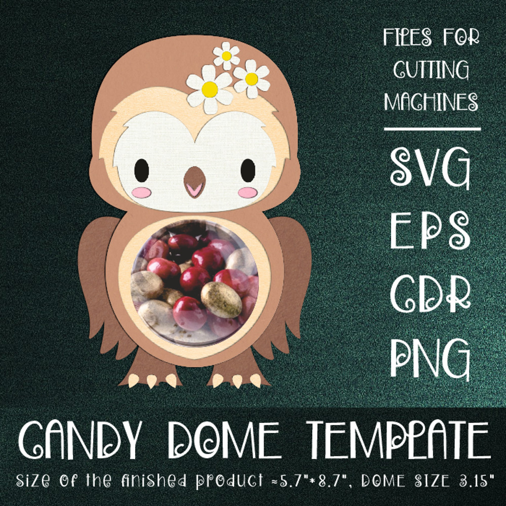 Cute Owl  Candy Dome TemplateSucker Holder 0