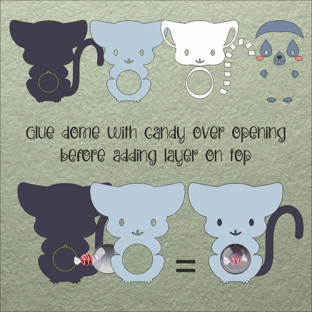 Baby Lemur  Candy Dome TemplateSucker Holder 1