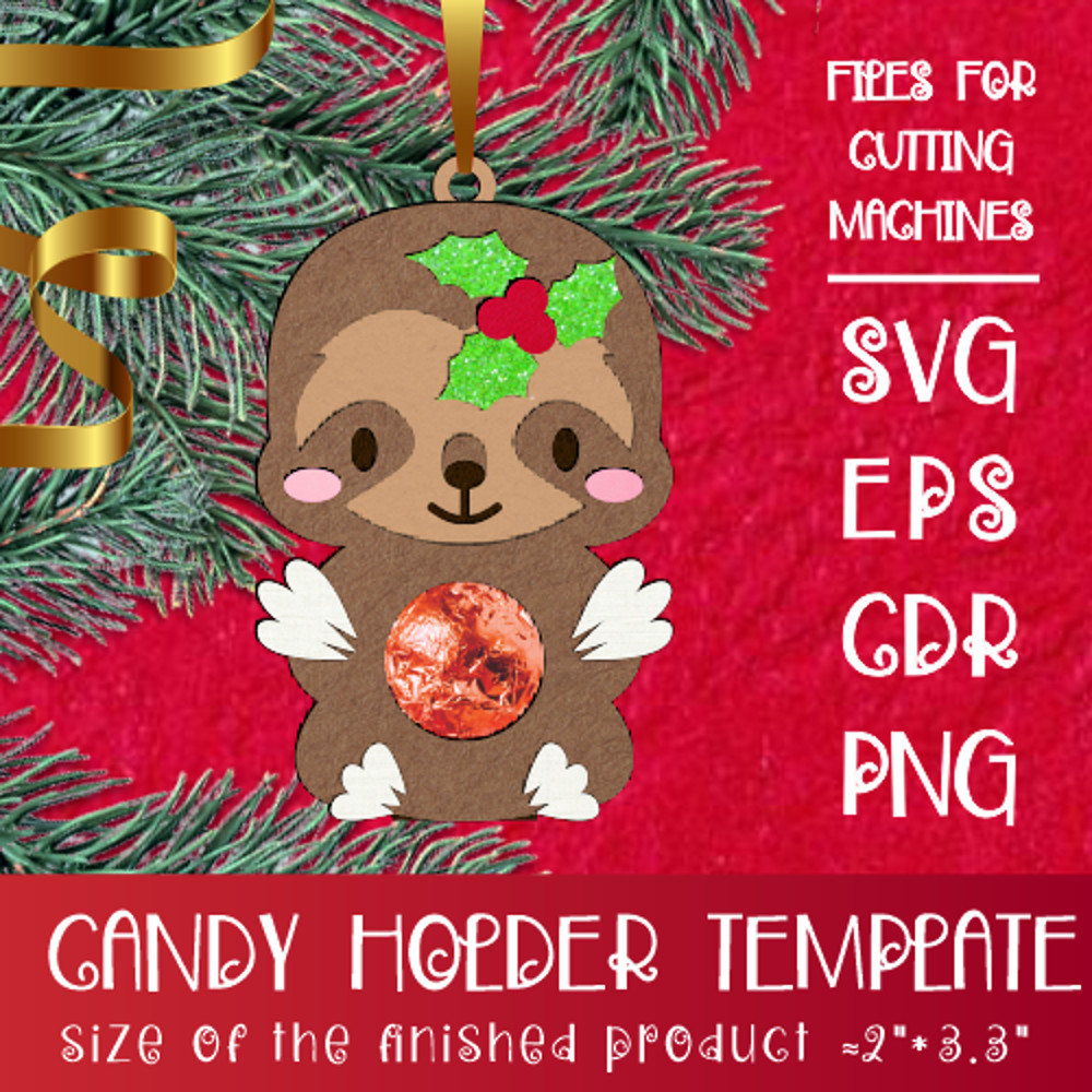 Baby Sloth  Christmas Candy Holder Template 0