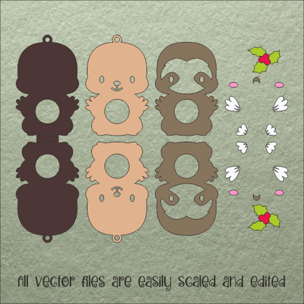 Baby Sloth  Christmas Candy Holder Template 2