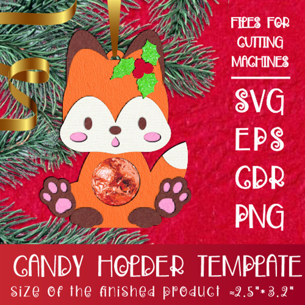 Baby Fox Christmas Candy Holder Template 0