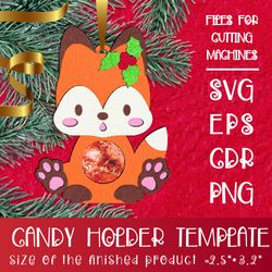 baby fox - christmas candy holder template