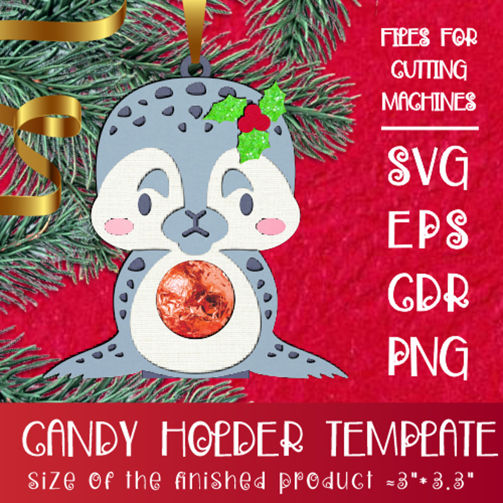Baby Seal Christmas Candy Holder Template 0