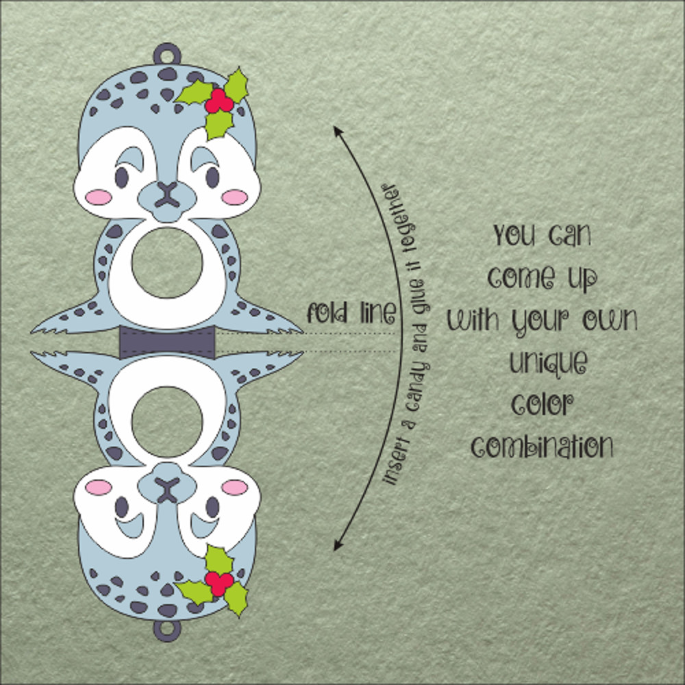 Baby Seal Christmas Candy Holder Template 1