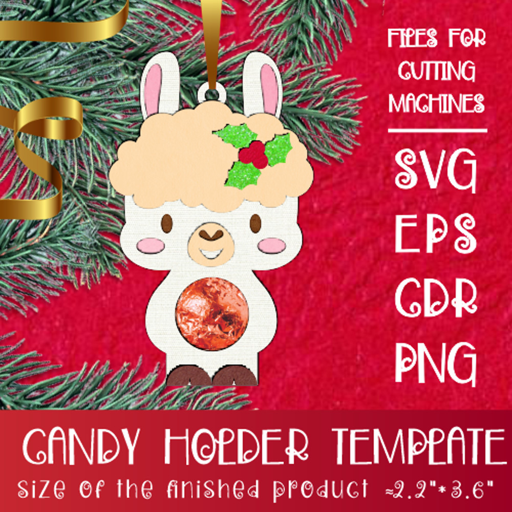 Baby Llama  Christmas Candy Holder Template 0