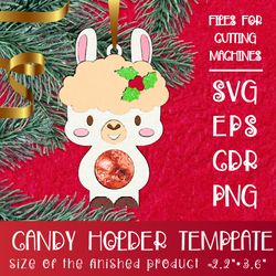 baby llama - christmas candy holder template