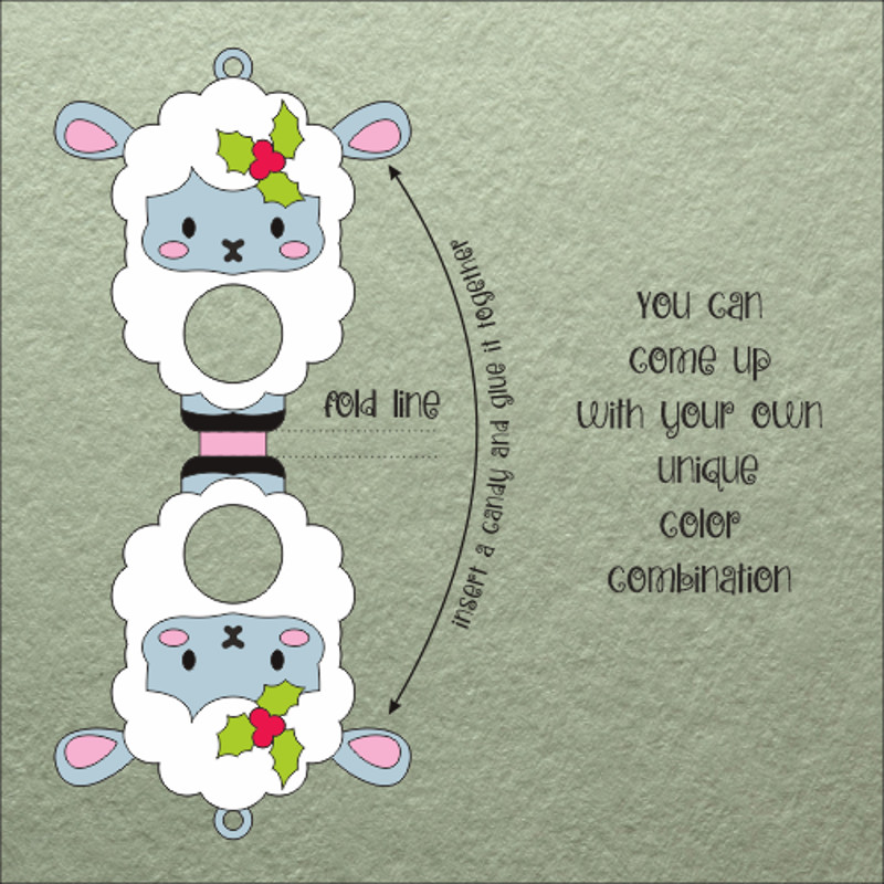 Baby Sheep  Christmas Candy Holder Template 1