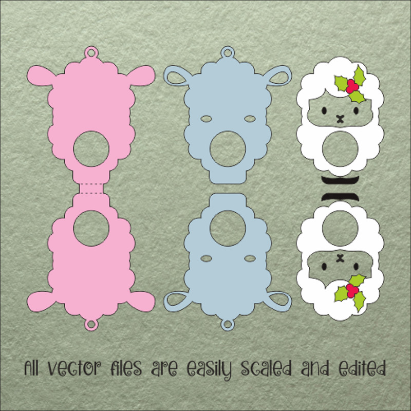 Baby Sheep  Christmas Candy Holder Template 2