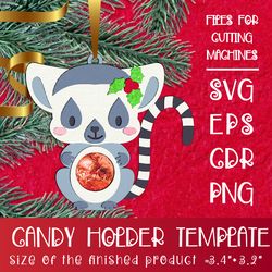 baby lemur - christmas candy holder template