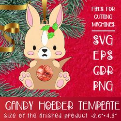 baby kangaroo - christmas candy holder template