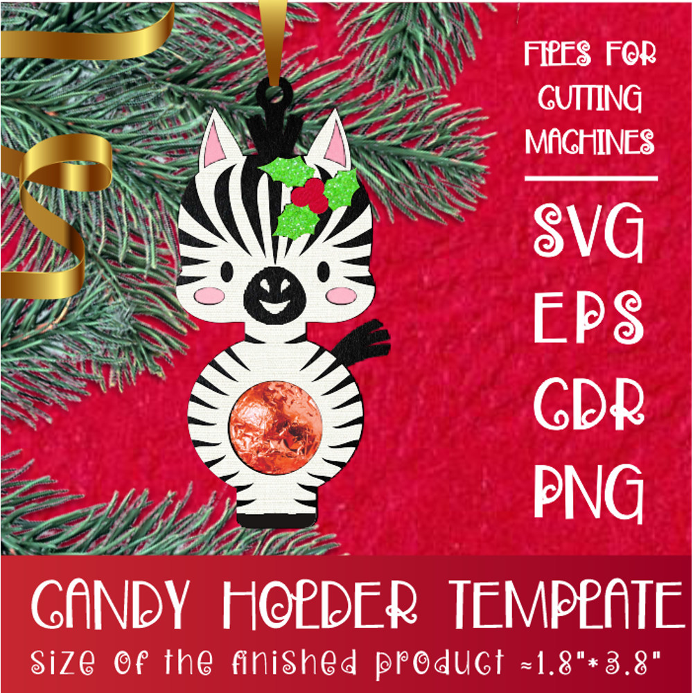 Baby Zebra  Christmas Candy Holder Template 0