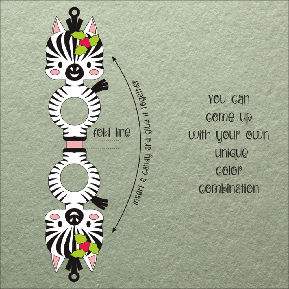 Baby Zebra  Christmas Candy Holder Template 1