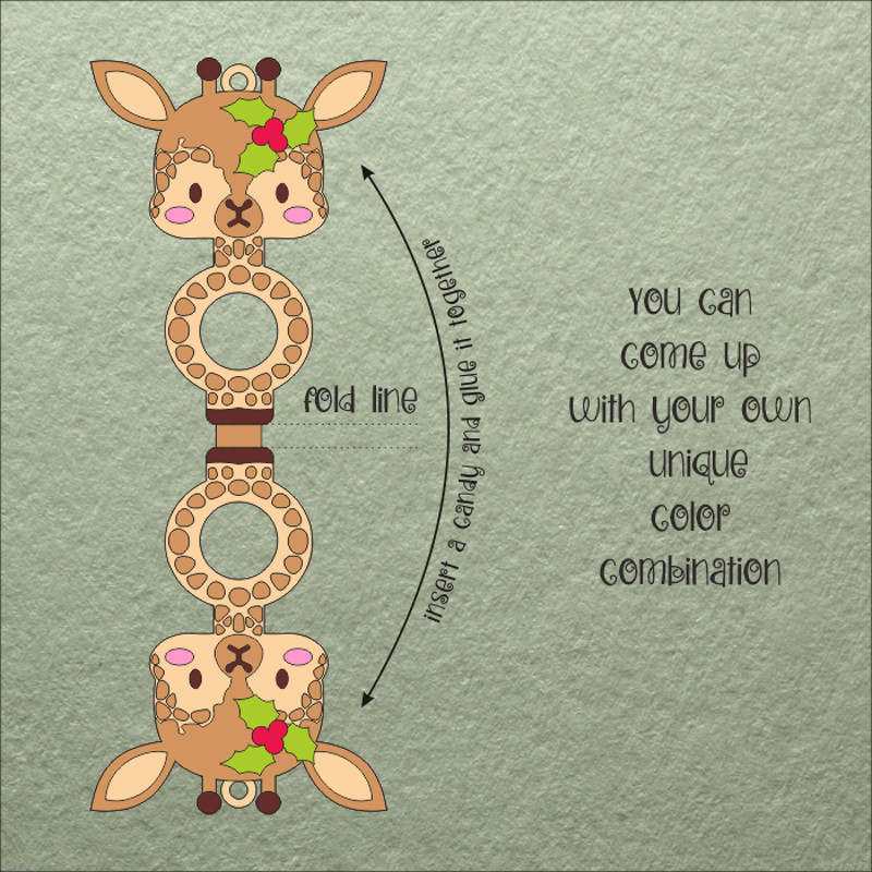 Baby Giraffe  Christmas Candy Holder Template 1