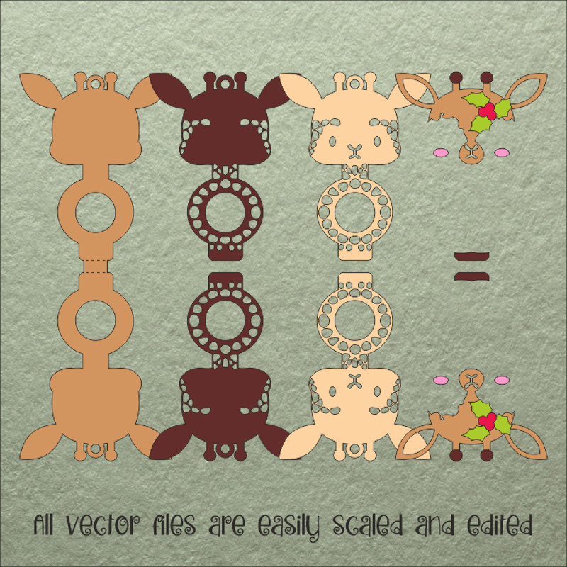 Baby Giraffe  Christmas Candy Holder Template 2