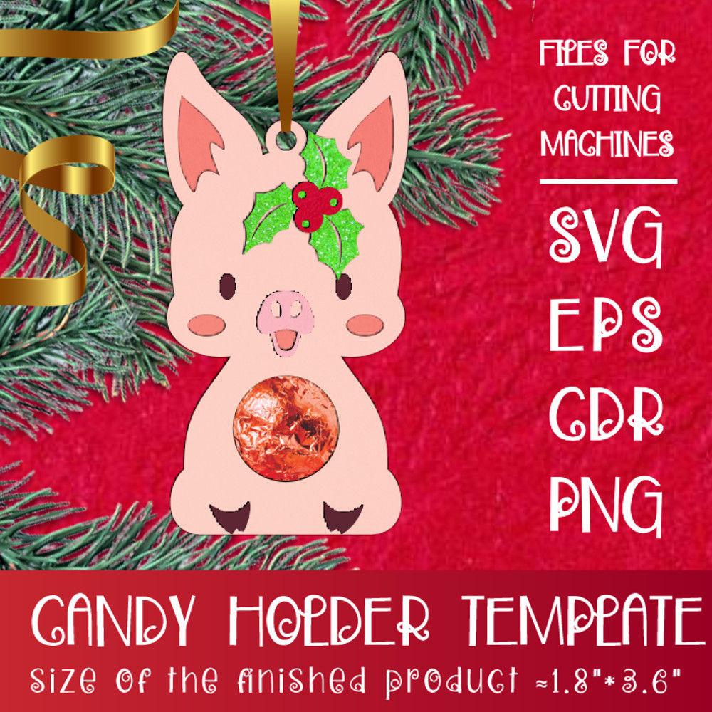 Baby Pig Christmas Candy Holder Template 0