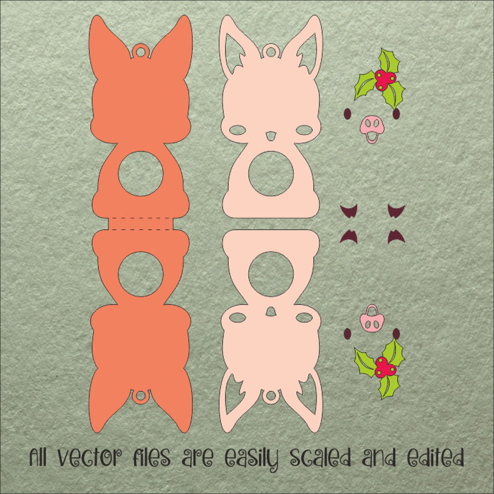 Baby Pig Christmas Candy Holder Template 2