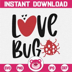 Love bug svg, Ladybug svg, Valentine svg, Valentines day svg, little, heart svg, dxf, pdf, jpeg, cutting file for Silhou