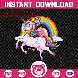 funny unicorn and flamingo with rainbow png, valentine sublimations