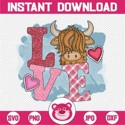 love cow png, cow png, sublimation png, digital download, valentine cow, watercolor animals clipart, cow png