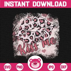kiss me leopard lip sublimation design png digital download, rosegold leopard lip, lip tattoo png digital file