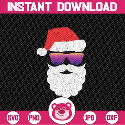 Vintage Santa Claus Face Png, Boy Girl Christmas Santa Sungalsses Png, Christmas Png, Digital Download