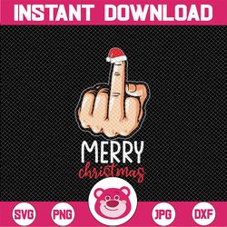 Merry Christmas Funny Middle Finger Adult Humor Svg, Middle Finger Pocket Svg,  Christmas Png, Digital Download