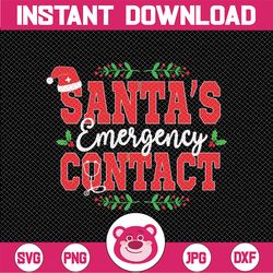 Christmas Santa's Emergency Contact Nurse Svg, Registered Nurse Santa Svg, Christmas Png, Digital Download