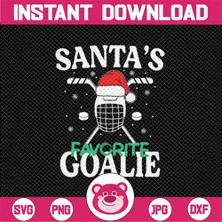 Ice Hockey Goalie Christmas Santa's Favorite Hockey Player Svg, Christmas Hockey Svg, Christmas Png, Digital Download