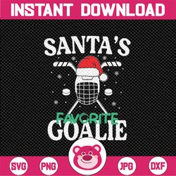 ice hockey goalie christmas santa's favorite hockey player svg, christmas hockey svg, christmas png, digital download