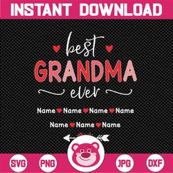 Personalized Best Grandma Ever Svg Png, Gnome Valentine Svg, Valentines Day Gift For Grandma Nana Mimi Mom Svg