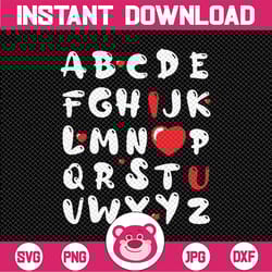 abc i love you alphabet svg png, alphabet love svg, abc i love you svg,teacher valentines day vg ,valentines days gift