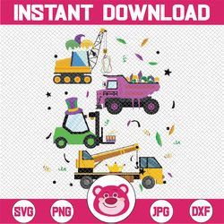 construction vehicle mardi gras for toddler boys kids svg png, mardi gras svg, truck fleur de lis svg, digital download