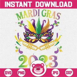 Mardi Gras New Orleans 2023 Mardi Gras Png, Mardi Gras Png Girls Mask Beads New Orleans Party, Digital Download