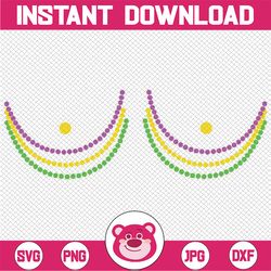 Mardi Gras Funny Beads Boobs Outline Adult Svg, Mardi Gras Png ,Funny Beads Boobs Outline, Digital Download