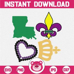 Mardi Gras SVG, Mardi gras clipart, Mardi gras, Carnival clipart, Clipart, Fleur De Lis Mardi Gras Clipart svg, png, dxf