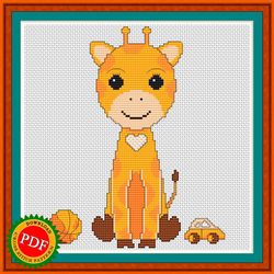 Giraffe Cross Stitch Pattern | Darling Baby Giraffe Pattern