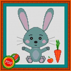 Rabbit Cross Stitch Pattern | Irresistible Rabbit Cub Chart