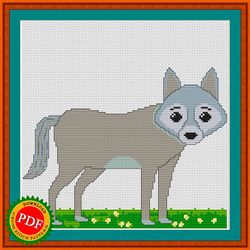 Wolf Cross Stitch Pattern | Bewildered Wolf Pattern