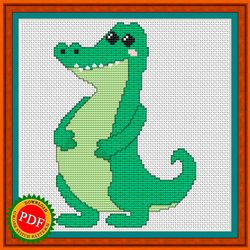 alligator cross stitch pattern | charming alligator chart for animal enthusiasts