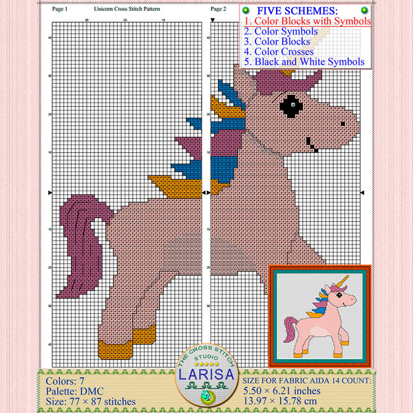 Whimsical unicorn design in pale pink shades