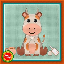 Cow Cross Stitch Pattern | Delightful Calf Pattern