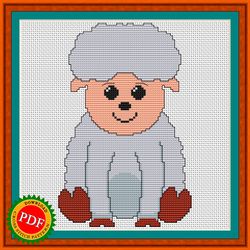 Little Lamb Cross Stitch Pattern | Baby Sheep Cross Stitch Chart