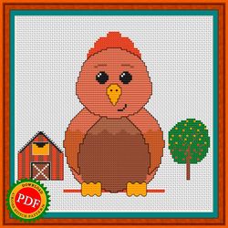 Chicken Cross Stitch Pattern | Charming Chick Design