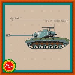 Pershing M26 Cross Stitch Pattern | American Pershing Tank