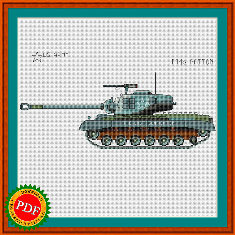 M46 Patton cross stitch pattern