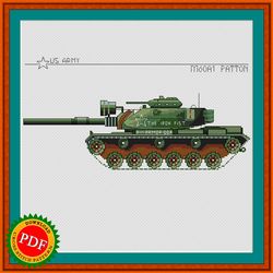 M60 Patton Cross Stitch Pattern | The M60 Patton Main Battle Tank