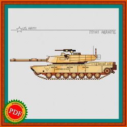 M1 Abrams Cross Stitch Pattern | The Abrams Main Battle Tank